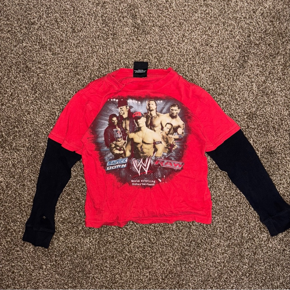 Red WWE Graphic Long Sleeve T-Shirt